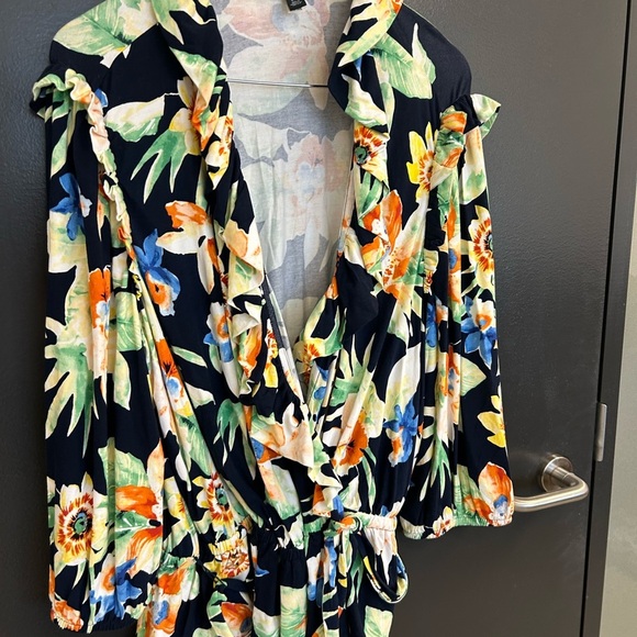 Ralph Lauren 3XL NAOT Orange and Yellow Peplum Blouse with 3/4 Sleeves belted - Picture 15 of 15